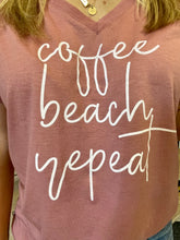 Load image into Gallery viewer, Coffee Beach Repeat Breezy V-Neck